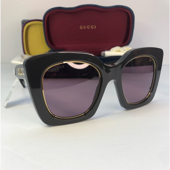 New Authentic Gucci GG1151S 002 51 Grey Violet Sunglasses - Picture 3 of 14